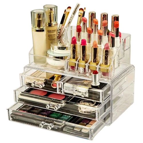 Acrylic Multi Layers Cosmetics Organizer With Drawer (Premium Quality)
