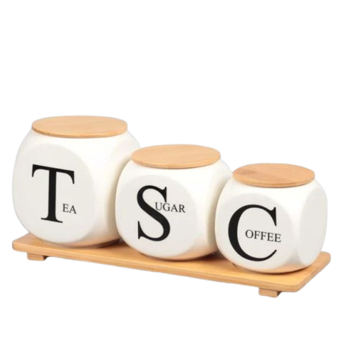 Modern Design Sugar Tea and Coffee Jar Set