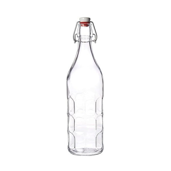 Danny Home 1000 ML Glass Bottle With Swing Top Lid (Crafted Shape)