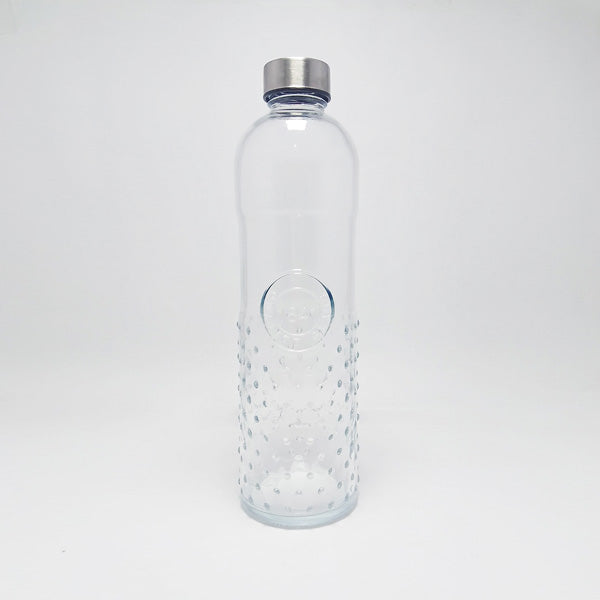Danny Home 1000 ML Embossed Glass Bottle With Metal Cap