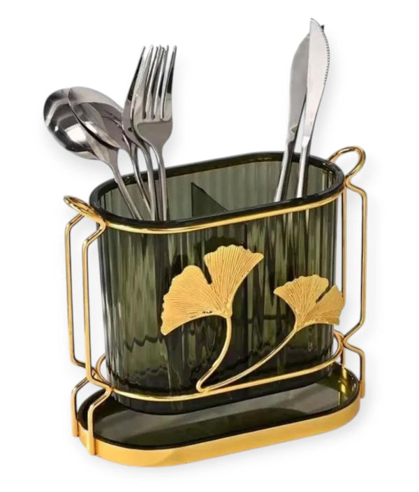 Luxury Leaf Pattern Cutlery Holder (Premium Quality)