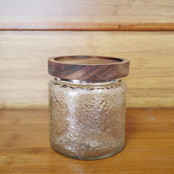 Square And Round Shape Glass Storage Container With Wooden Cork Sealed