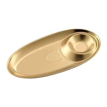 Stainless Steel Oval Shape With Sauce Bowl (Golden)
