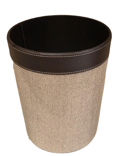 LEATHER DUSTBIN LOOSE JUTE
