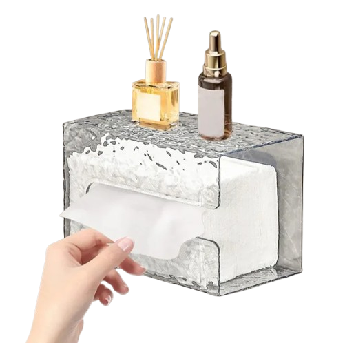 Wall Mounted Glacier Pattern Transparent Tissue Box (Premium Quality)