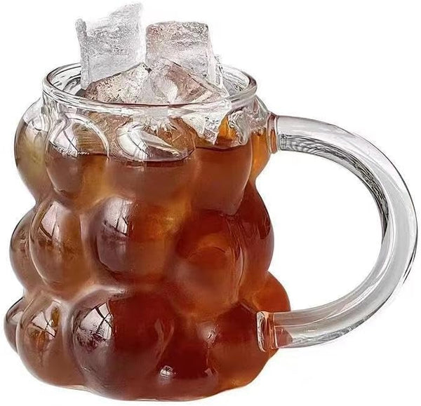 Fluffy Shaped Glass Mug With Handle