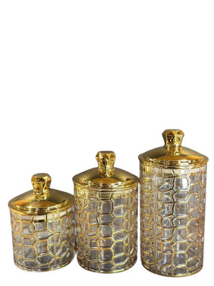 Food Storage Pots With Lid Sealed Jar ( Pack Of 3)