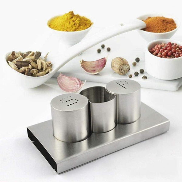Stainless Steel Salt and Pepper With Toothpick Holder (Premium Quality)