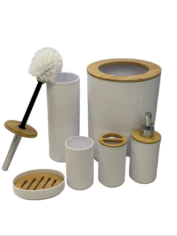 6 Pcs Arabic Style Round Shape Bathroom Set (Off White)