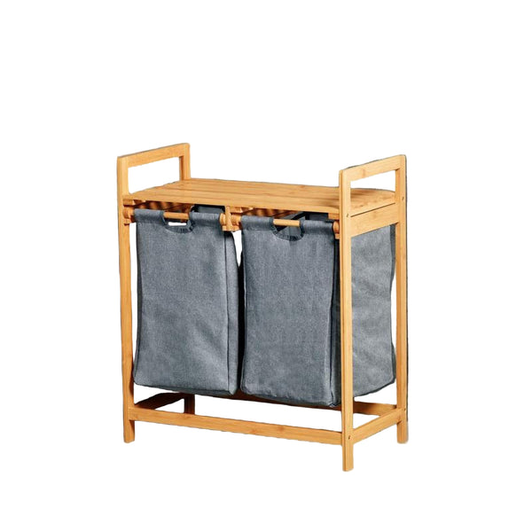 Dual Hamper Bamboo Laundry Sorter