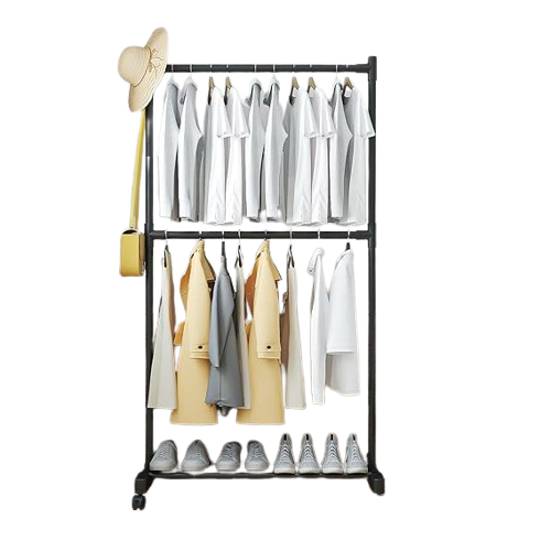 Stainless Steel Single Pole Movable Cloth Rack