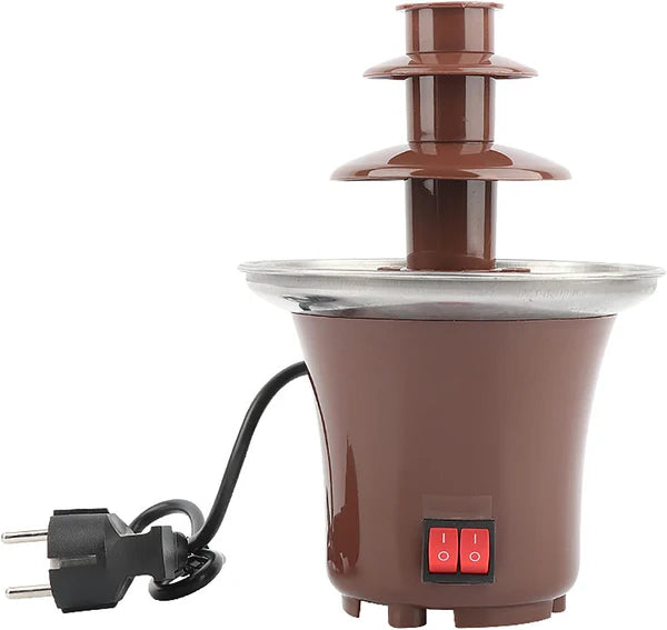 Chocolate Fondue Fountain, 3 Tiers Electric Melting Machine Chocolate Fountain Mini Hot Chocolate Fondue Pot, 1.5-Pound Capacity