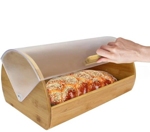 BAMBOO Bread Box With Acrylic Cover