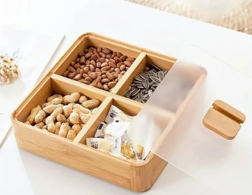 4 Partition Bamboo Dryfruit Box
