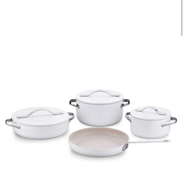 KORKMAZ Linea Plus 7 pcs Cookware Set-Vanilla