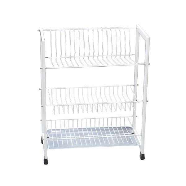 Elegant 3 Layer Plate Rack (White)
