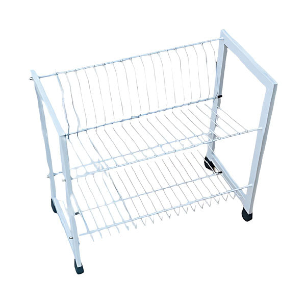 Elegant 2 Layer Plate Rack (White)