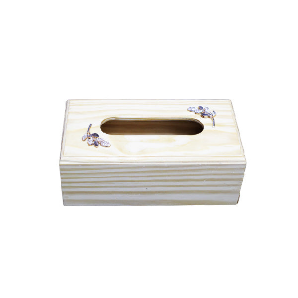 Tissue Box Yellow  Wood flower