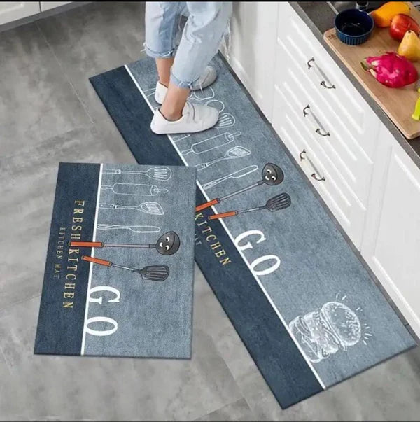 Elegant Super Absorbent Floor Mat (Pack Of Big & Small)