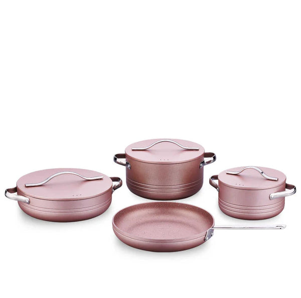 KORKMAZ Linea Plus 7 pcs Cookware Set Rosegold