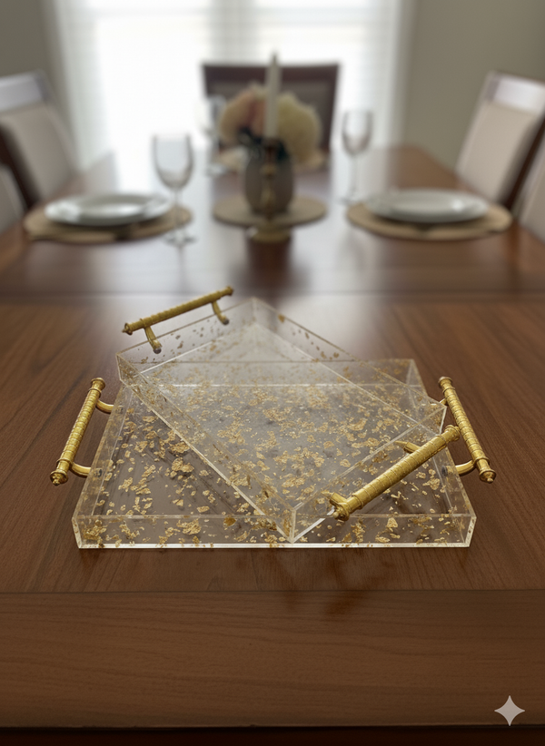 2 pcs Luxury Acrylic Vanity Tray