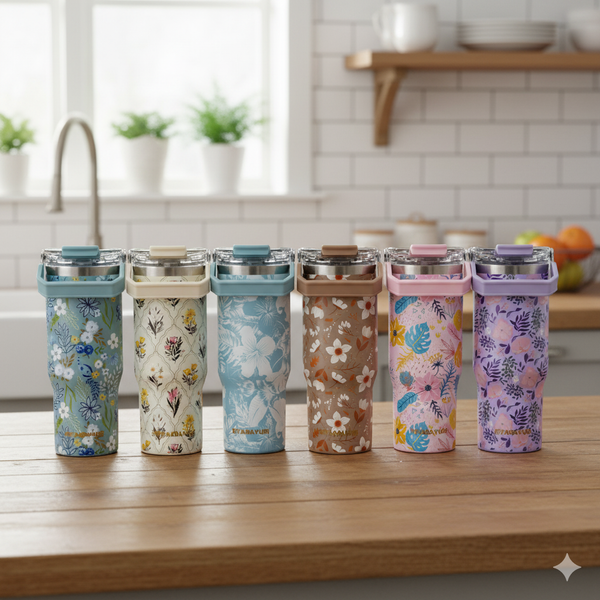 STAINLESS STEEL COFFEE Printed MUG Vacuum  Tumbler  900ML