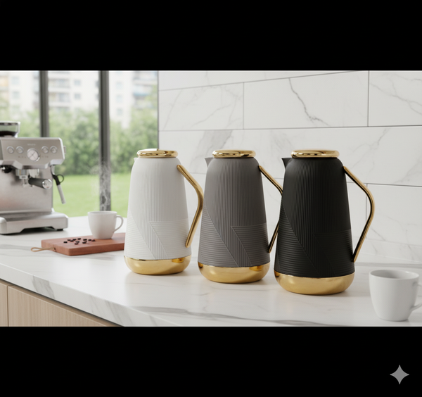 Modern Ribbed Insulated Luxury Thermal Carafe Vacuum Flask