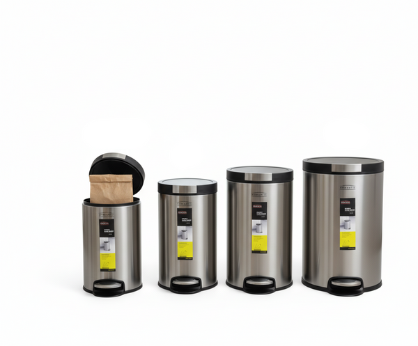 Homeatic Madison Stainless Steel Padel Hydraulic Dustbin
