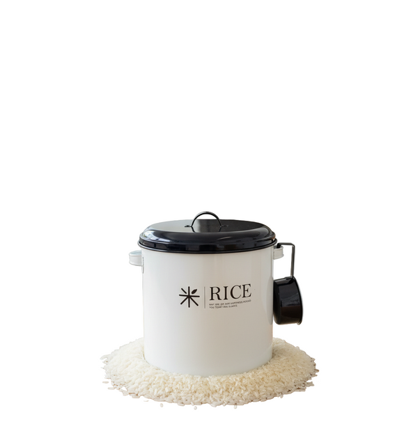 Rice Storage Container Enameled metal with Scoop