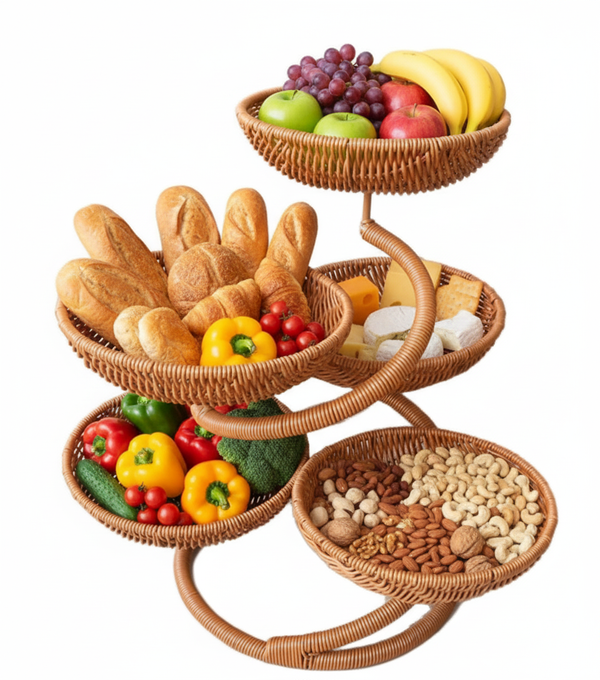 Fruit Basket Display Multipurpose Creative Rattan Display