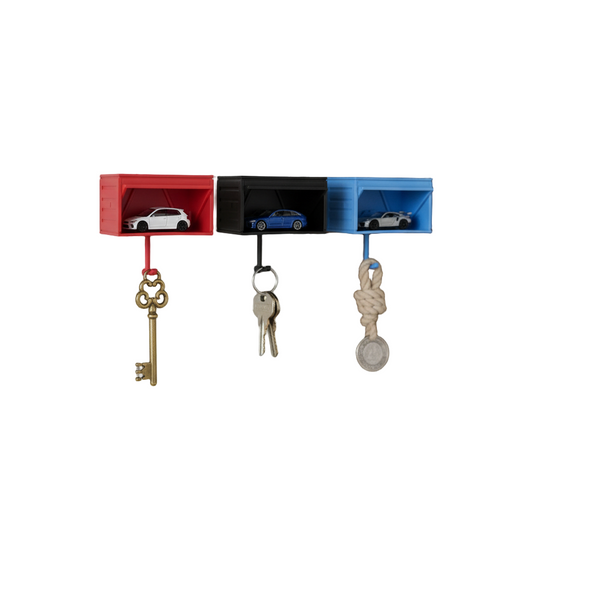 Garage Design Key Holder with Openable Door 1 Pcs