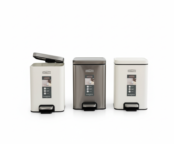 Homeatic Madison Padel Dustbin With Hydraulic Stainless Steel Cover