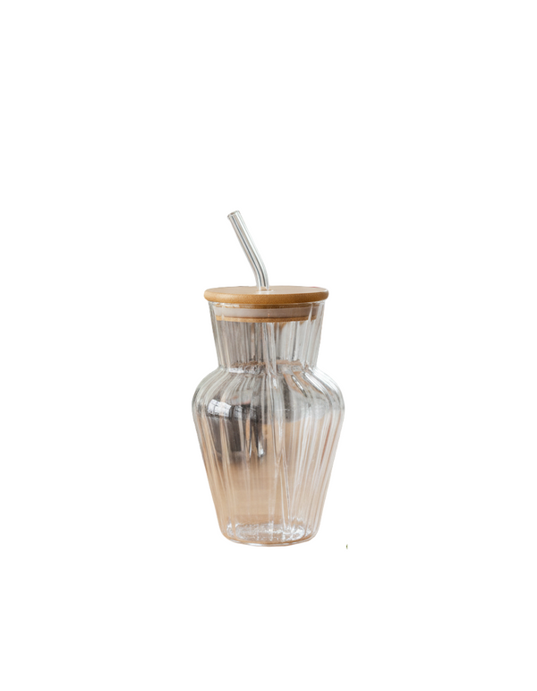 Ice Tea Vase Style Glass With Lid