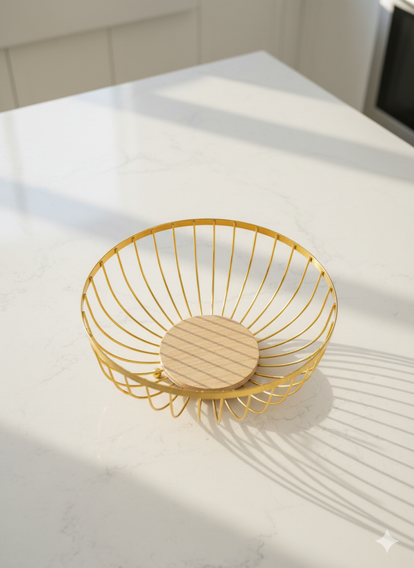 Decorative Gold Wire Fruit Bowl