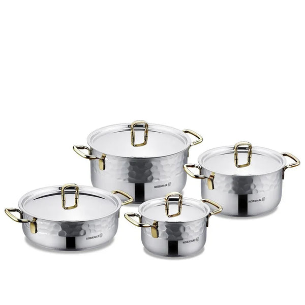 KORKMAZ Erna 8 pcs Cookware Set Gold