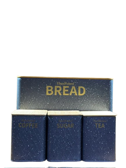 4 PCS SET BREAD BOX WITH SUGAR TEA COFFEE CONTAINERS
