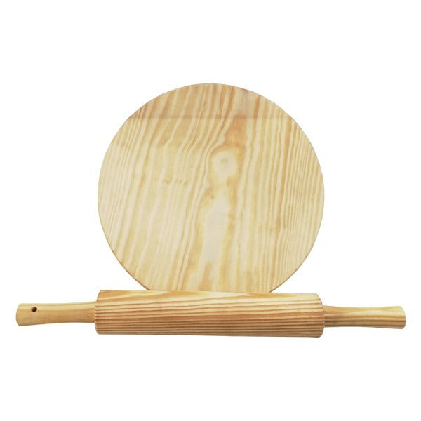 Elegant Wooden 2Pcs Patla Belan Set