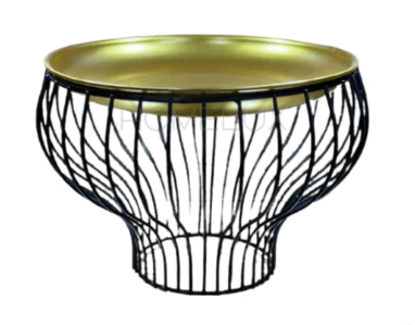 New Style Black Cake Dish With Golden Plate