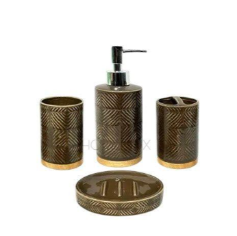 4 Pcs Bath Set Brown
