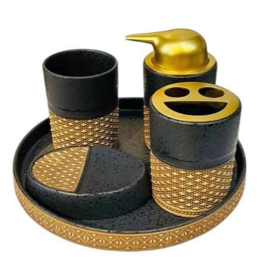 Elegant 5 Pcs Bath Set Black