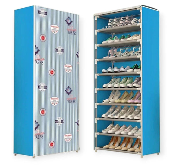 10-Tier Printed Shoe Rack