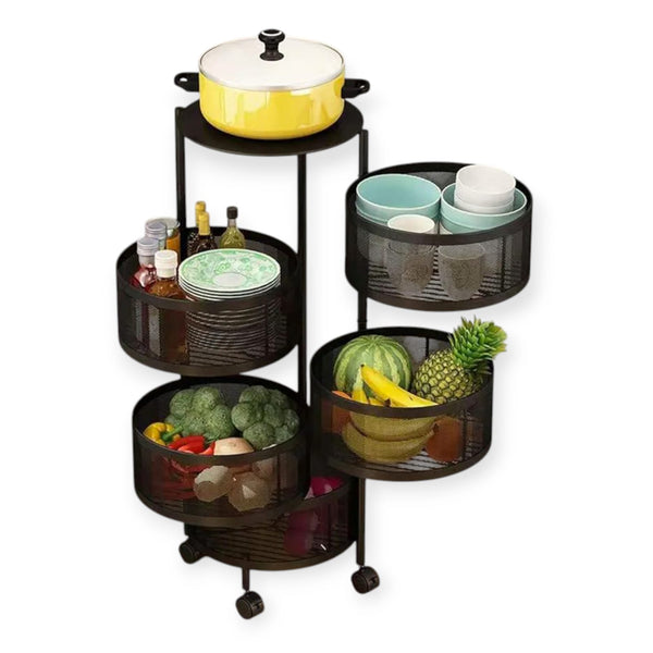 Multi-layer Movable Round Metal Rack For Fruit Vegetables (Premium Quality)