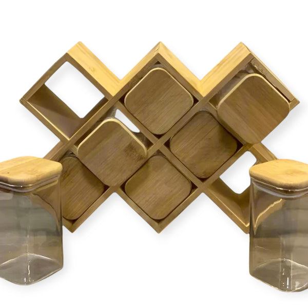 KITCHEN STORAGE TANK WITH GLASS JARS 9pcs SET
