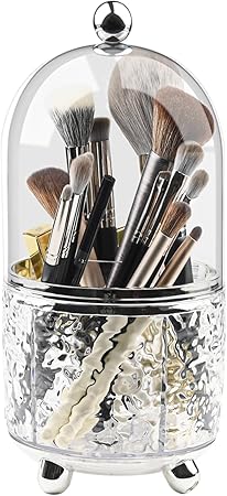 360 Rotating Brush Holder With Cover Acrylic (Premium Quality)