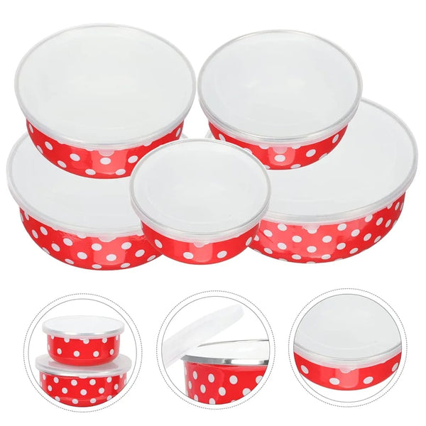 5Pcs Bowl Set With Air Tight Cover Cheeni Merterial (Premium Quality)