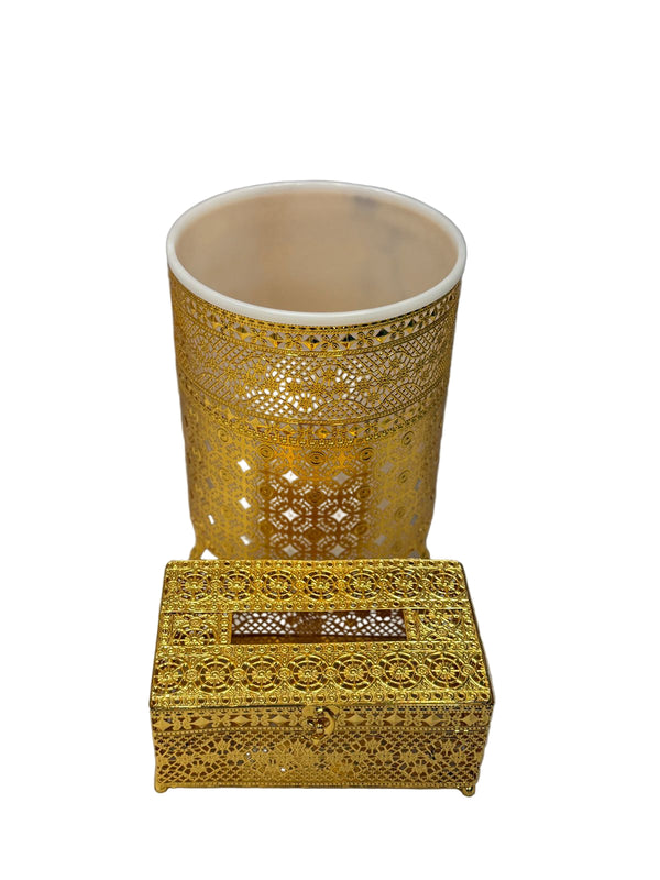 luxurious Elegant Glamorous Waste Bin and Tissue Box (design 5)