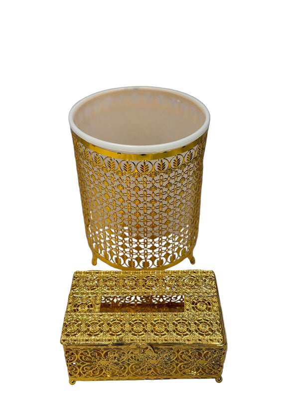 luxurious Elegant Glamorous Waste Bin and Tissue Box (design 6)