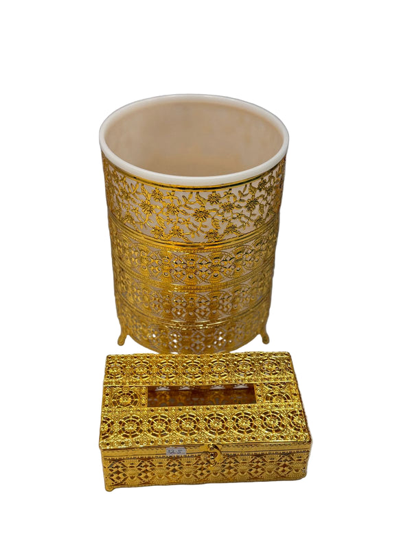 luxurious Elegant Glamorous Waste Bin and Tissue Box (design 2)