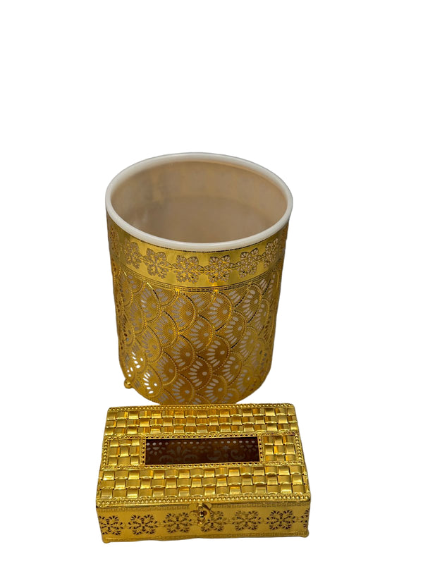 luxurious Elegant Glamorous Waste Bin and Tissue Box (design 3)