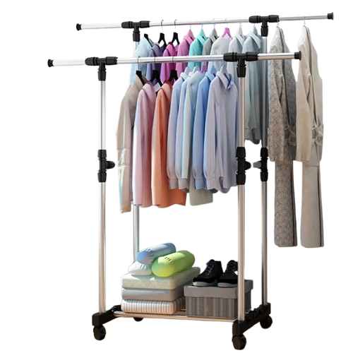 Double Pole Cloth Rack Multifunction Stainless Steel (Premium Quality)